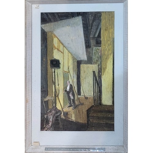 412 - ERIC BRUCE MCKAY, 1907 - 1989, PASTEL ON PAPER 
Theatre scene, titled 'Entrance Up Centre, Devonshir... 