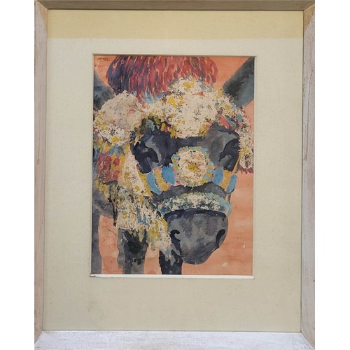 416 - ERIC BRUCE MCKAY, 1907 - 1989, PASTEL ON PAPER STUDY OF A DONKEY
Wearing floral headdress, signed up... 