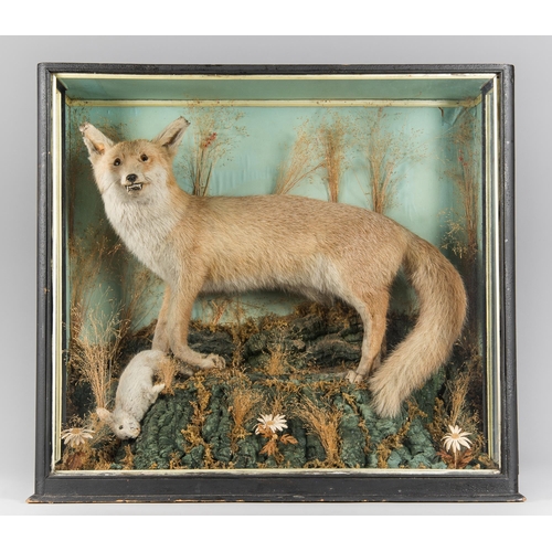 31 - A LATE 19TH CENTURY TAXIDERMY FOX WITH PREY DIORAMA (VULPES VULPES)