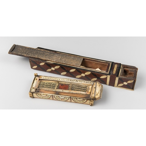 427 - TWO 19TH CENTURY PRISONER OF WAR DOMINOES SETS.Largest (w 27.5cm)