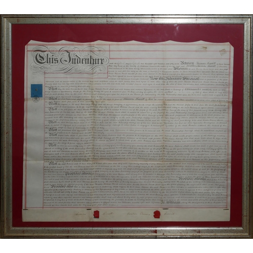 152A - TWO 18TH CENTURY INDENTURES ON WAXED PAPER
To include a document dated 1747, documenting a Partnersh... 