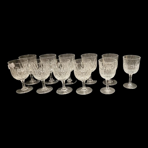 381 - WEBB, A SET OF ELEVEN LARGE 'NORMANDY' LEAD CRYSTAL WINE GLASSES
Having cut decoration and acid trad... 