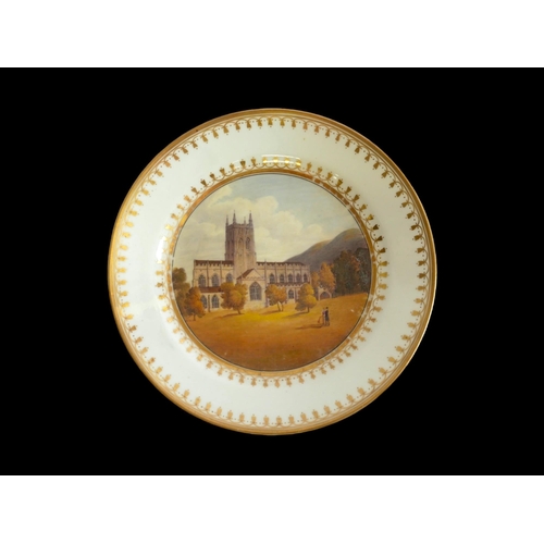 363 - WITHDRAWN A PAIR OF SWANSEA CABINET PLATES CIRCA 1815-1817
Polychrome enamelled with Malvern scenes,... 