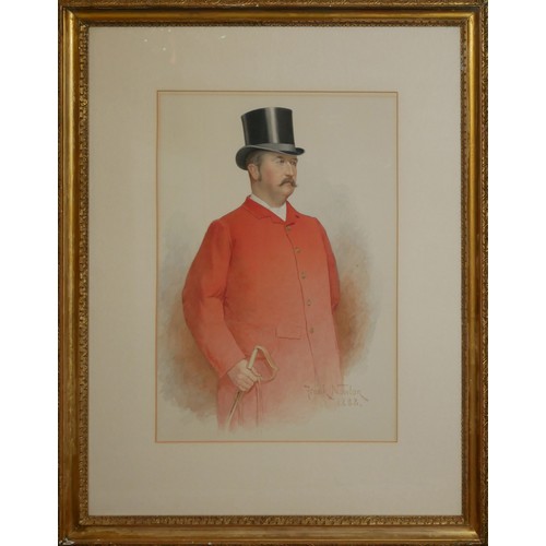 482 - FRANK NOWLAN, 1835 - 1919, A COLLECTION OF FOUR WATERCOLOUR PORTRAITS
Comprising two full length por... 