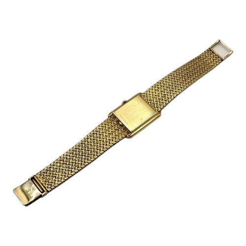 141 - GIRARD PERREGAUX, A VINTAGE 18CT GOLD AND DIAMOND GENTS WRISTWATCH
Rectangular form dial with diamon... 