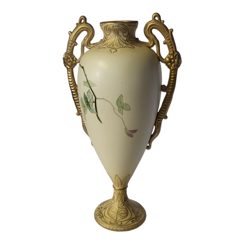 161 - ALEXANDRA PORCELAIN WORKS, ERNST WAHLISS OF TURN, AN AUSTRIAN ART NOUVEAU PORCELAIN PEDESTAL VASE AN... 