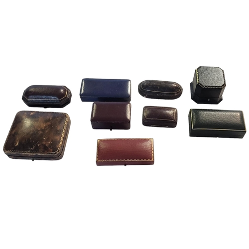 194 - A COLLECTION OF EARLY 20TH CENTURY JEWELLERY BOXES
Various sizes and makers, to include two Asprey b... 