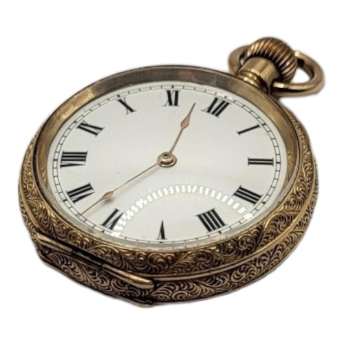 19A - WALTHAM, AN EARLY 20TH CENTURY GOLD PLATED LADIES’ POCKET WATCH
Having engraved decoration and screw... 