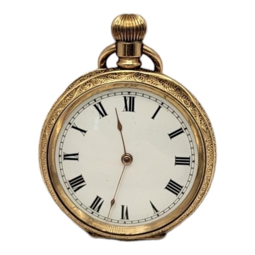 19A - WALTHAM, AN EARLY 20TH CENTURY GOLD PLATED LADIES’ POCKET WATCH
Having engraved decoration and screw... 