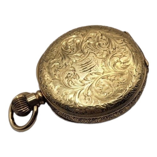 19A - WALTHAM, AN EARLY 20TH CENTURY GOLD PLATED LADIES’ POCKET WATCH
Having engraved decoration and screw... 