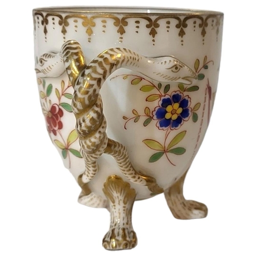 211 - AFTER 18TH CENTURY MEISSEN-BOTTGER STYLE JEWELLED CABINET CUP 
Painted with rustic and harbour scene... 