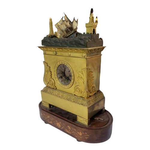 228 - KENDALL OF PARIS, A 19TH CENTURY BRONZE ORMOLU' AUTOMATA SHIP' MANTLE CLOCK
Having a moving model ta... 