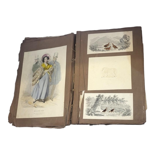 229 - AN EARLY 19TH CENTURY SCRAP ALBUM FOLIO 
Consisting of early pencil drawing of political series no 2... 