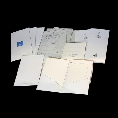 261A - CONCORDE, A COLLECTION OF VINTAGE AVIATION EPHEMERA
Comprising three blank flight certificates, a me... 