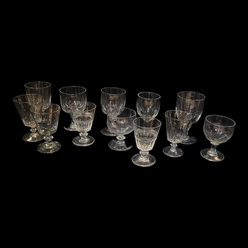 293 - A MIXED COLLECTION OF ENGLISH STOURBRIDGE CRYSTAL GLASS RUMMERS AND WINE GLASSES
Set of twelve glass... 