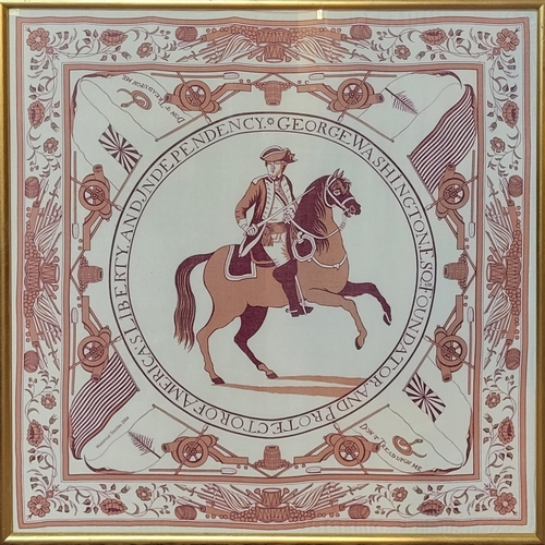 408 - AN AMERICAN INDEPENDENCE COMMEMORATIVE  PRINTED HANDKERCHIEF
Titled ‘George Washington Foundator and... 