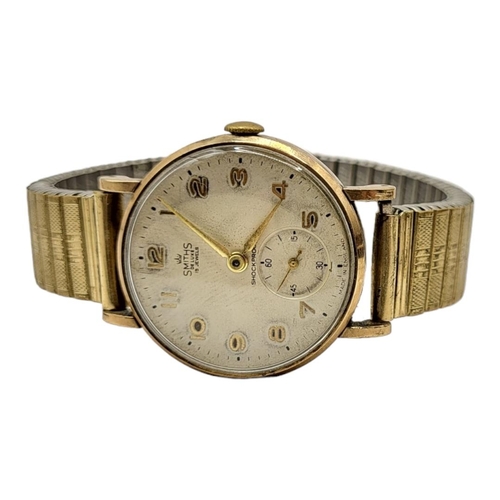 54 - SMITHS, A VINTAGE 9CT GOLD GENT’S WRISTWATCH
Having Arabic number markings and subsidiary seconds di... 