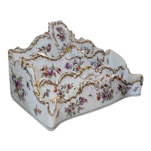 205A - A LATE 19TH CENTURY DRESDEN FACTORY HARD PASTE PORCELAIN LADIES’ LETTER RACK
Three section ladies’ t... 