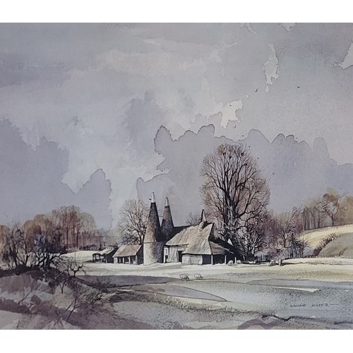 497A - ROWLAND HILDER, FOUR SIGNED COLOURED LANDSCAPE PRINTS
Mounted, framed and glazed.
(83cm x 66cm)

Con... 