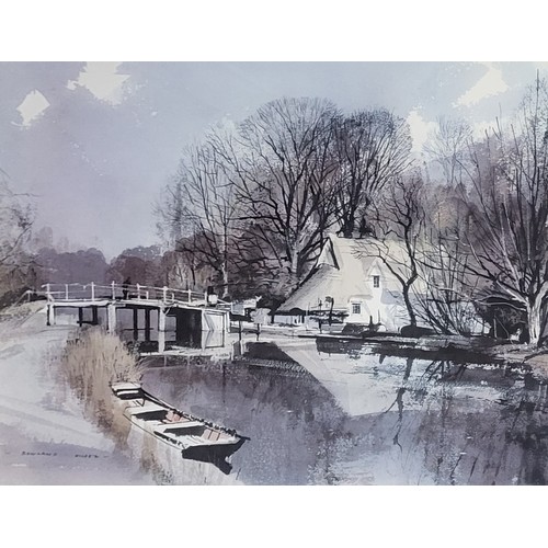 497A - ROWLAND HILDER, FOUR SIGNED COLOURED LANDSCAPE PRINTS
Mounted, framed and glazed.
(83cm x 66cm)

Con... 