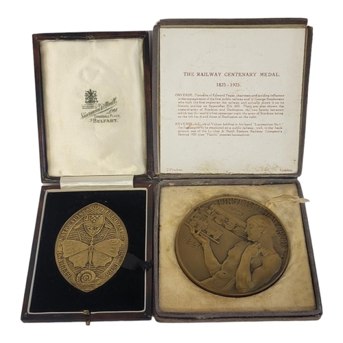 44 - PINCHES OF LONDON, BRITISH RAILWAY MEMORABILIA INTEREST, THE RAILWAY CENTENARY BRONZE MEDAL, 1825 - ... 