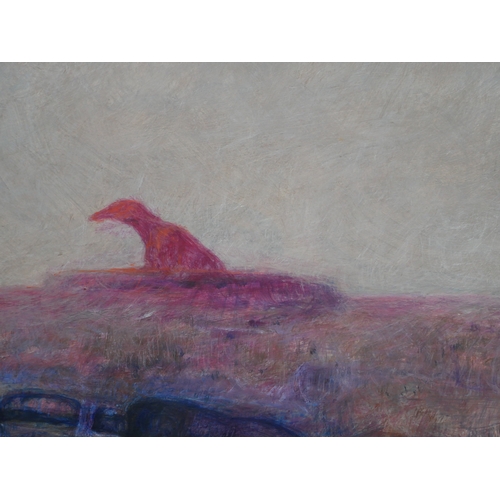 1 - ZDZISLAW BEKSINSKI 1929-2005 POLISH
Original oil on fibre board, Untitled, Surrealist war tank
Signe... 