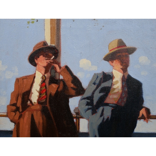 3 - JACK VETTRIANO (SCOTTISH B.1951) OIL ON CANVAS
Titled 'Seaside Sharks'
Signed and framed.
Condition ... 