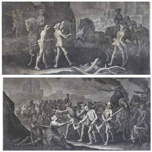 436 - GEORG PHILIPP RUGENDAS I, 1666 - 1742, C1705/1710, MEZZOTINT ON LAID PAPER
Horse/battle scenes, pair... 