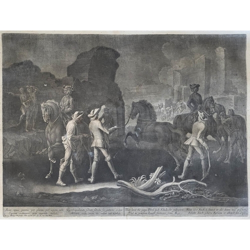 436 - GEORG PHILIPP RUGENDAS I, 1666 - 1742, C1705/1710, MEZZOTINT ON LAID PAPER
Horse/battle scenes, pair... 