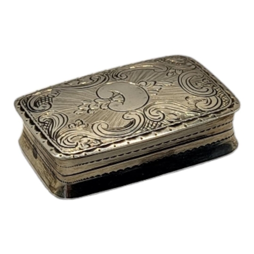 23 - NATHANIEL MILLS, A GEORGIAN SILVER RECTANGULAR VINAIGRETTE
With engraved decoration and pierced gilt... 