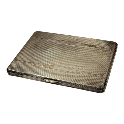 29 - AN ART DECO SILVER MILITARY PRESENTATION CIGARETTE CASE
Rectangular form with stepped design, inscri... 