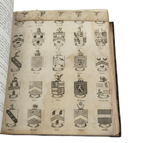 84 - ENCYCLOPEDIA HERALDICA, TWO EARLY 19TH CENTURY LEATHER
BOUND BOOKS Titled 'Dictionary of Heraldry by... 