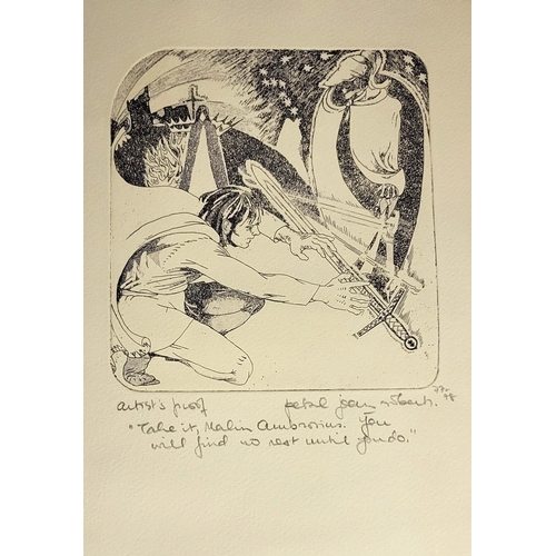 13 - MARY STEWART, ARCHIVE OF ORIGINAL ARTWORK AND ETCHINGS RELATED TO ‘THE CRYSTAL CAVE’ AND THE HOLLOW ... 