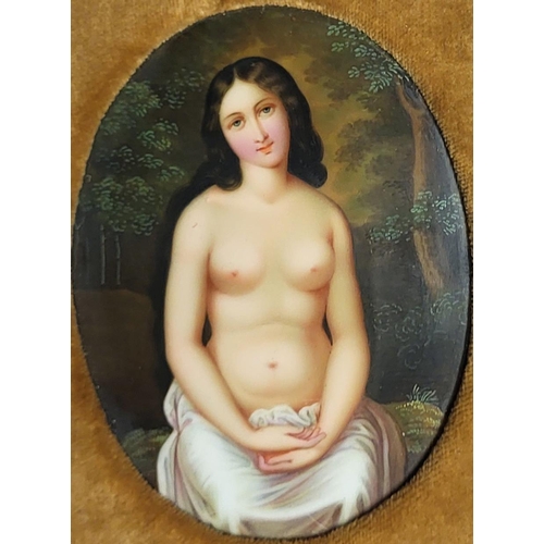 260 - A LATE 19TH CENTURY CONTINENTAL HARD PASTE PORCELAIN PLAQUE OF A MARY MAGDALENE 
Depicting her as a ... 