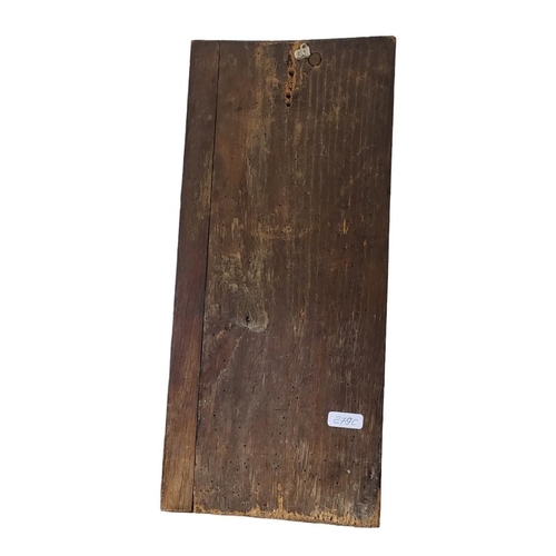 279C - A 19TH CENTURY ECCLESIASTICAL CONTINENTAL OAK PANEL OF ARCHBISHOP IN FULL CHURCH REGALIA 
Centrally ... 