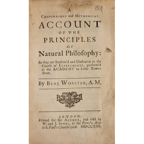 99 - PHILOSOPHY/SCIENCE: NEWTON'S LAW OF MOTION, WORSTER, BENJAMIN, A COMPENDIOUS AND METHODICAL ACCOUNT ... 