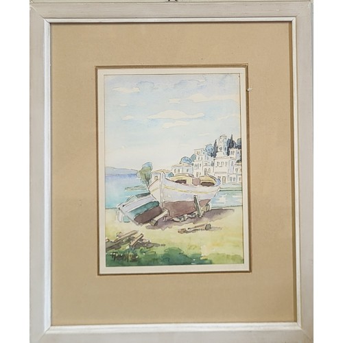 66 - CHARLIE SIDGWICK, WATERCOLOUR, DATED 1984
View of Kos, Greece, along with two watercolours of Volos ... 