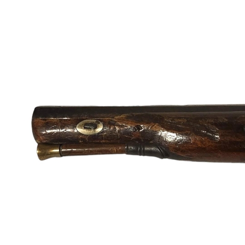 238 - DAVIS, A LATE 18TH/EARLY 19TH CENTURY PERCUSSION CAP PISTOL
Having a steel barrel and engraved lock ... 