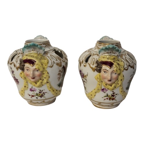 339 - KPM ROYAL BERLIN WORKS, STAATLICHE PORZELLAN MANUFAKTUR, A PAIR OF HARD PASTE PORCELAIN POTPOURRI VA... 