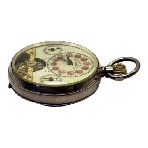 101 - HEBDOMAS, AN EARLY 20TH CENTURY SILVER GENT’S POCKET WATCH
Having calendar day and date subsidiary d... 