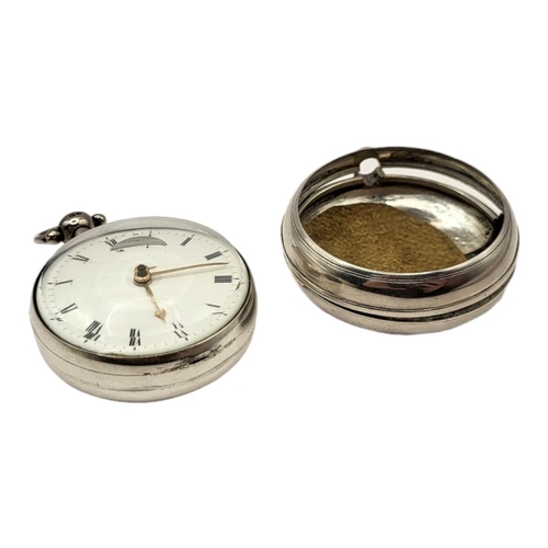 144 - THOMAS MUDGE, 1715 - 1794, A SILVER 'EARLY LEVER' GENT’S  POCKET WATCH
The pair cases, hallmarked Lo... 