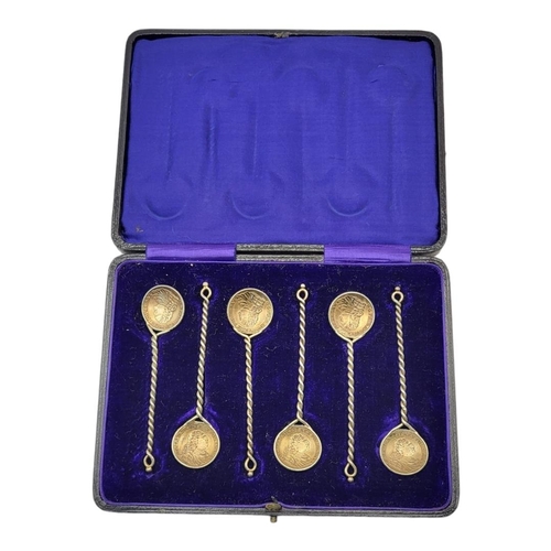 2 - A SET OF 18TH CENTURY GERMAN STATES SILVER GILT COIN SET TEASPOONS
Each set with a 1763 Augustus 11⅙... 