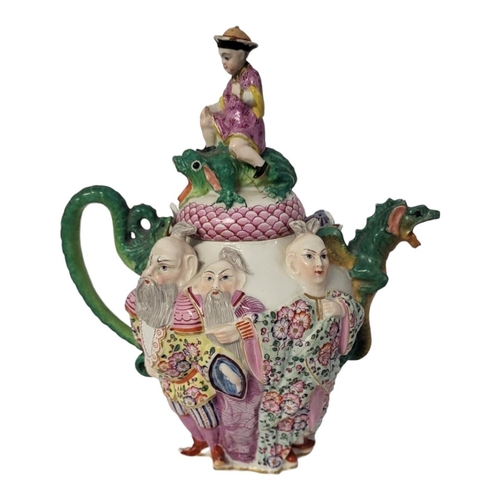 492 - A FINE AND RARE 18TH/19TH CENTURY MEISSEN STYLE AFTER JOHANN JOACHIM KANDLER 1706-1775 CHINOISERIE C... 