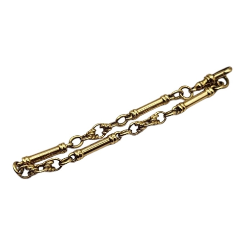 27A - A VICTORIAN 9CT GOLD FOB WATCH CHAIN
Cylindrical links interspersed with rope twist links.
(approx 1... 