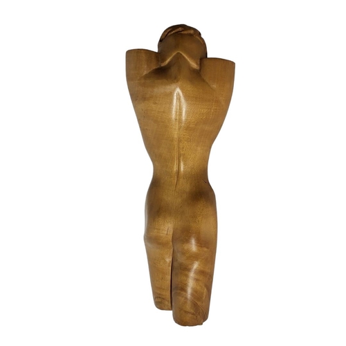 285 - A LATE 20TH CENTURY AVANT-GARDE DESIGN CONTINENTAL LIME OAK CARVING OF CORPUS CHRISTI CRUCIFIED CHRI... 