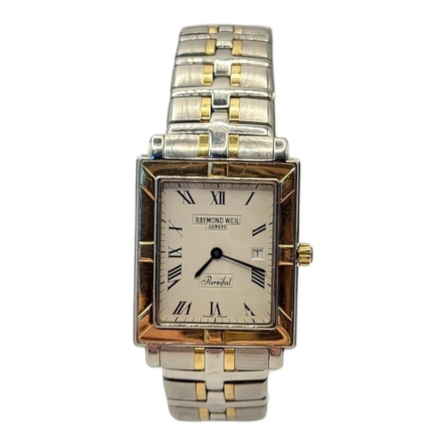 51 - RAYMOND WEIL, PARSIFAL, AN 18CT GOLD PLATE AND STAINLESS STEEL GENT’S WRISTWATCH
Cream tone dial wit... 