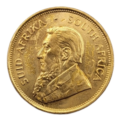 7A - A 22CT GOLD FULL 1OZ KRUGERRAND COIN, DATED 1975
With portrait bust and springbok design to reverse,... 