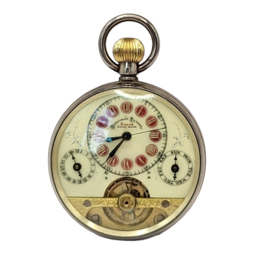 101 - HEBDOMAS, AN EARLY 20TH CENTURY SILVER GENT’S POCKET WATCH
Having calendar day and date subsidiary d... 