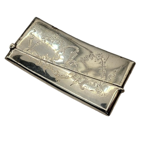 106A - AN EARLY 20TH CENTURY SILVER CALLING CARD CURVED RECTANGULAR CASE 
With engraved decoration, hallmar... 