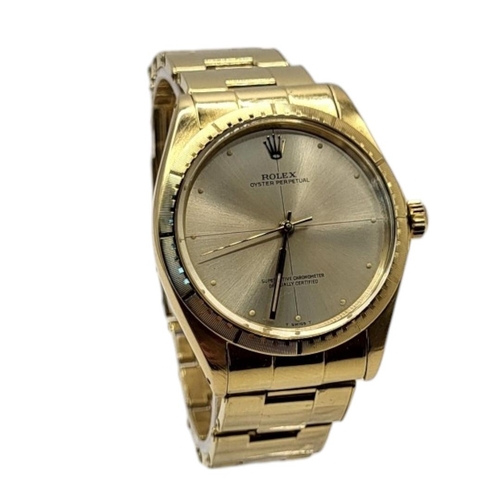 14 - ROLEX, ZEPHYR, A VINTAGE 14CT GOLD GENT’S WRISTWATCH
Gold tone dial marked 'Oyster Perpetual Superla... 